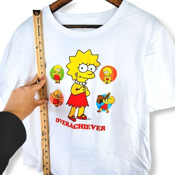 The Simpsons Lisa Simpson "Overachiever" Shirt Sleeve Tee T-shirt Sz L - Picture 7 of 9